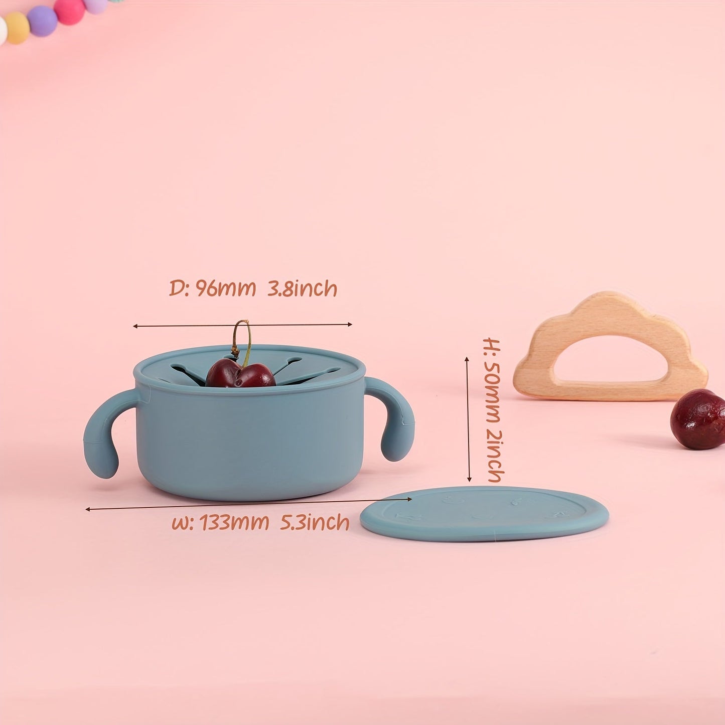 Dimpley GrabBowl™ – No-Spill Silicone Snack Cup with Lid