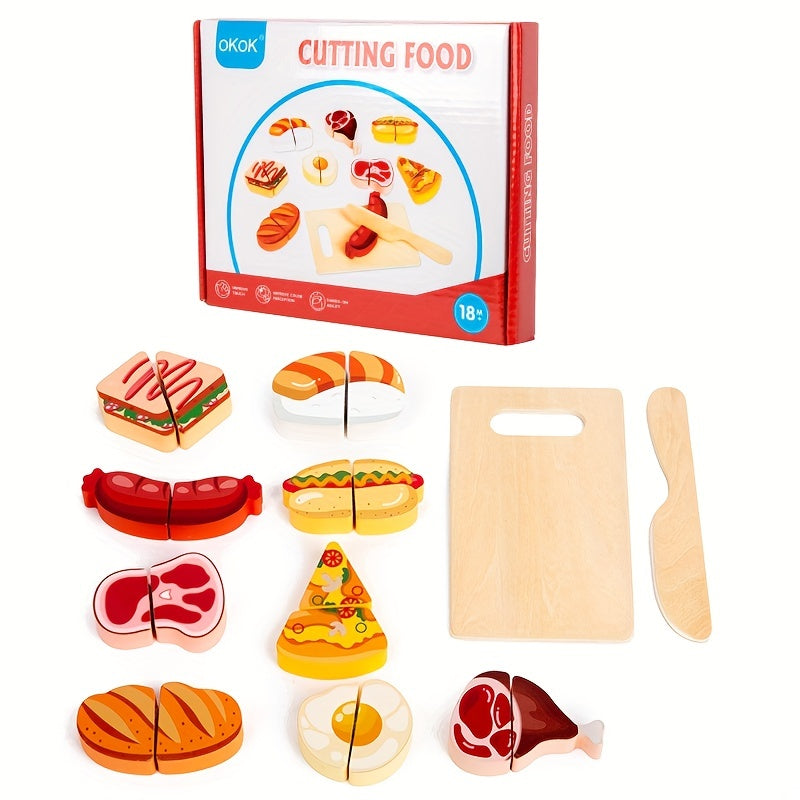 Slice & Learn Food Set – Montessori Pretend Play