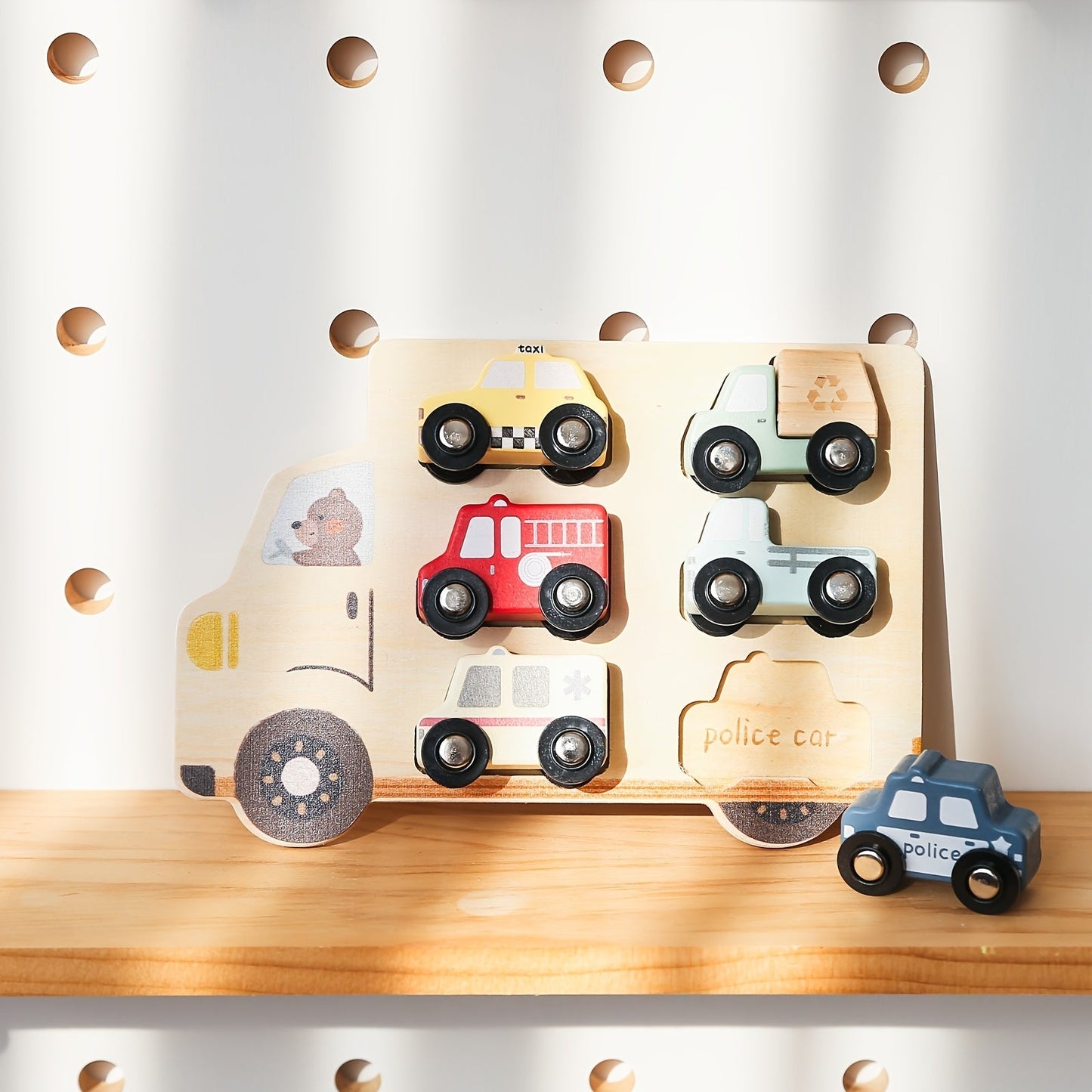 Montessori Wooden Vehicle Puzzle Set