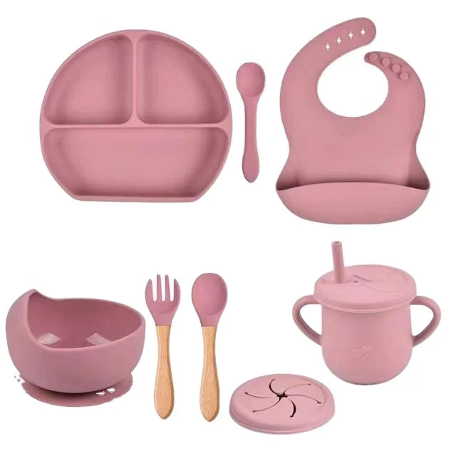 Silicone Suction Baby Feeding Set – 7-in-1 Tableware Kit