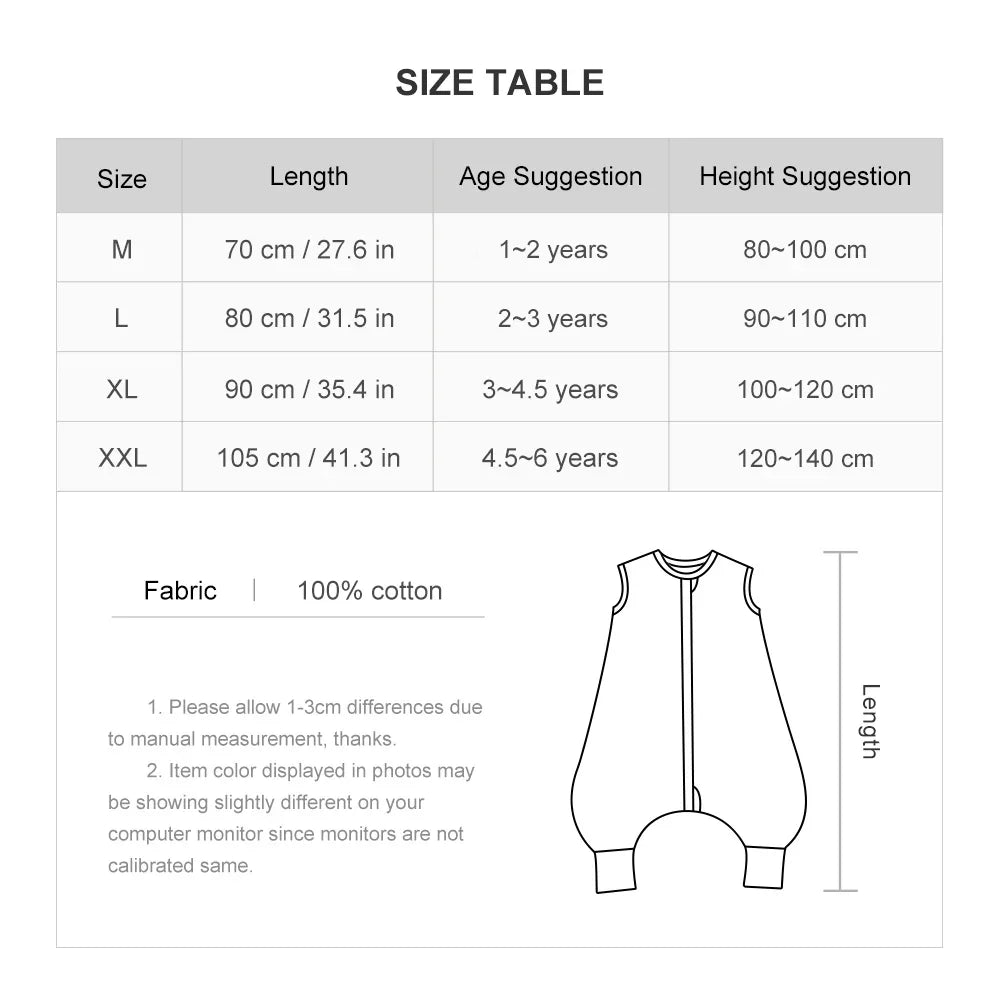 Cotton Sleep Sack – Lightweight Jumpsuit for Kids
