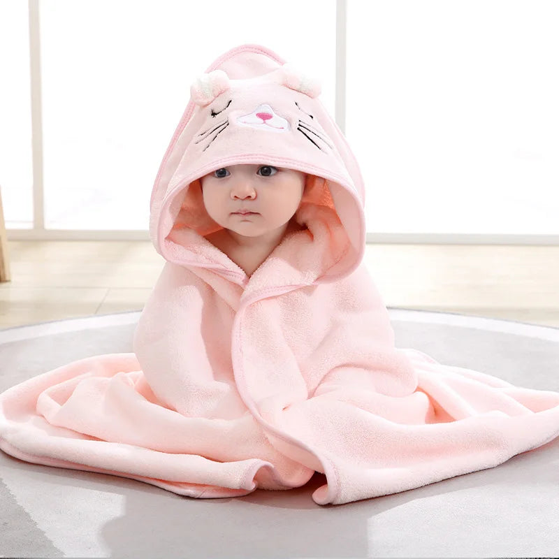 SnuggleSoft Hooded Animal Towel & Swaddle Wrap