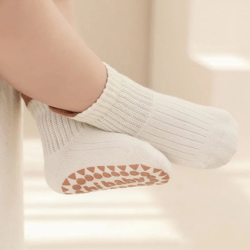 SnuggleSteps Cotton Grip Socks – 3-Pack for Babies & Toddlers