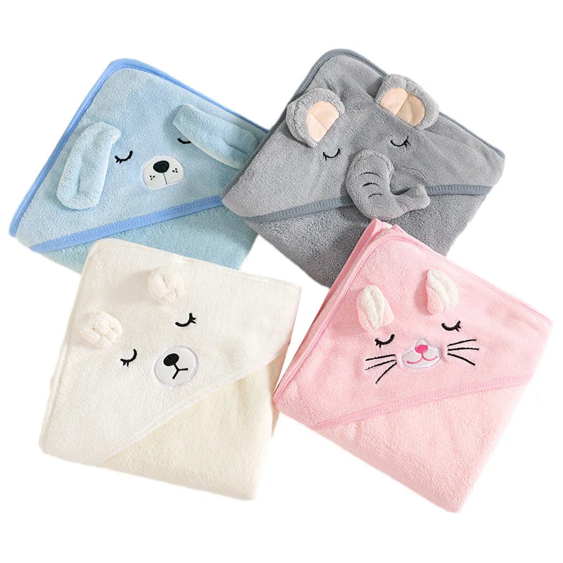 SnuggleSoft Hooded Animal Towel & Swaddle Wrap