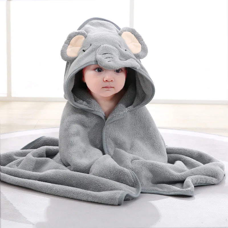 SnuggleSoft Hooded Animal Towel & Swaddle Wrap