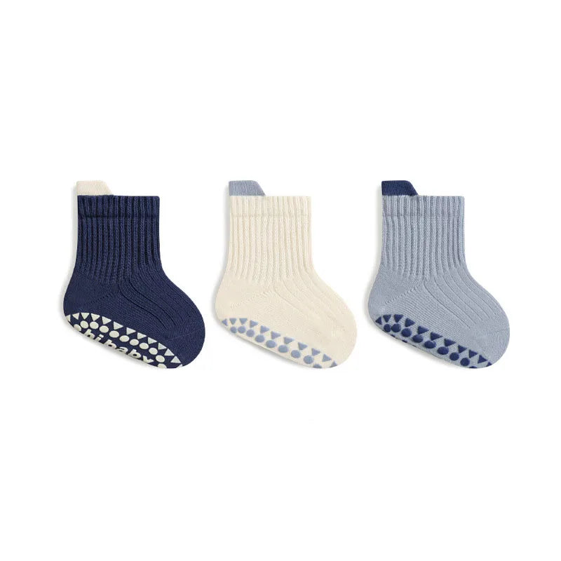 SnuggleSteps Cotton Grip Socks – 3-Pack for Babies & Toddlers