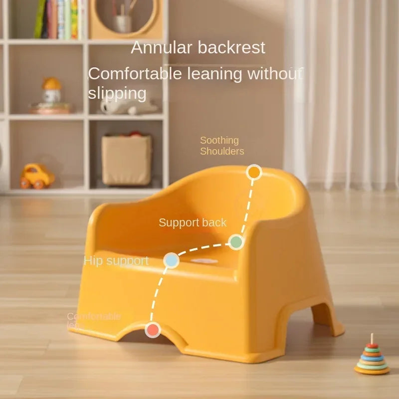 Children’s Plastic Stool with Backrest – Thickened Baby Chair