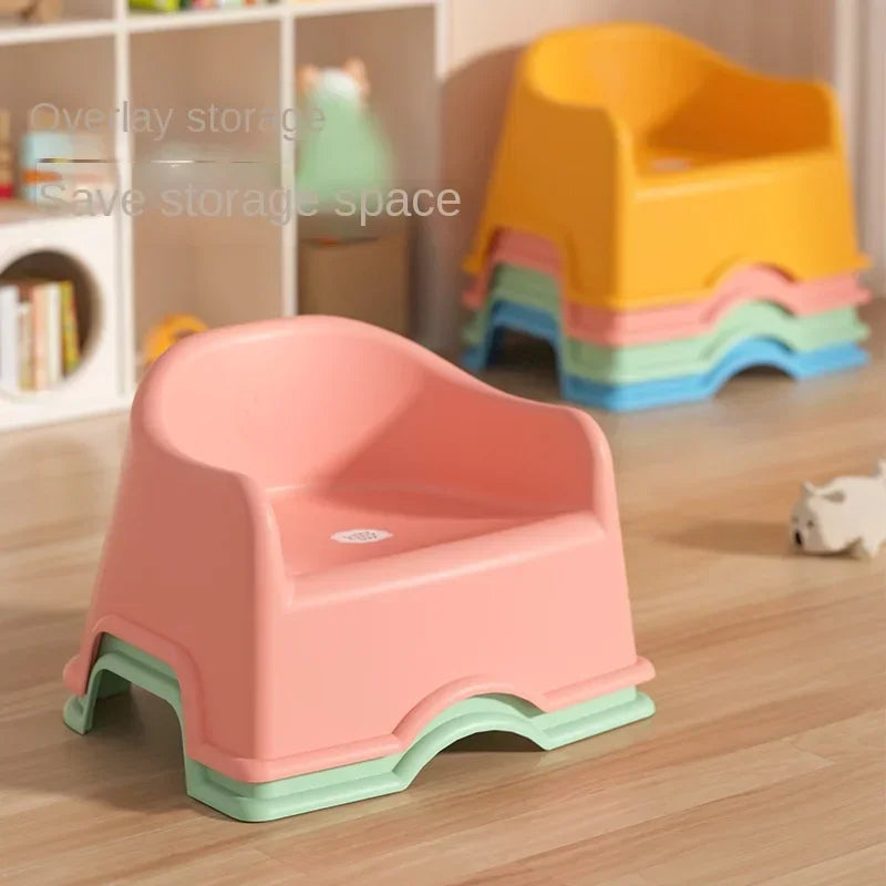 Children’s Plastic Stool with Backrest – Thickened Baby Chair