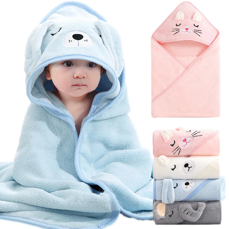SnuggleSoft Hooded Animal Towel & Swaddle Wrap