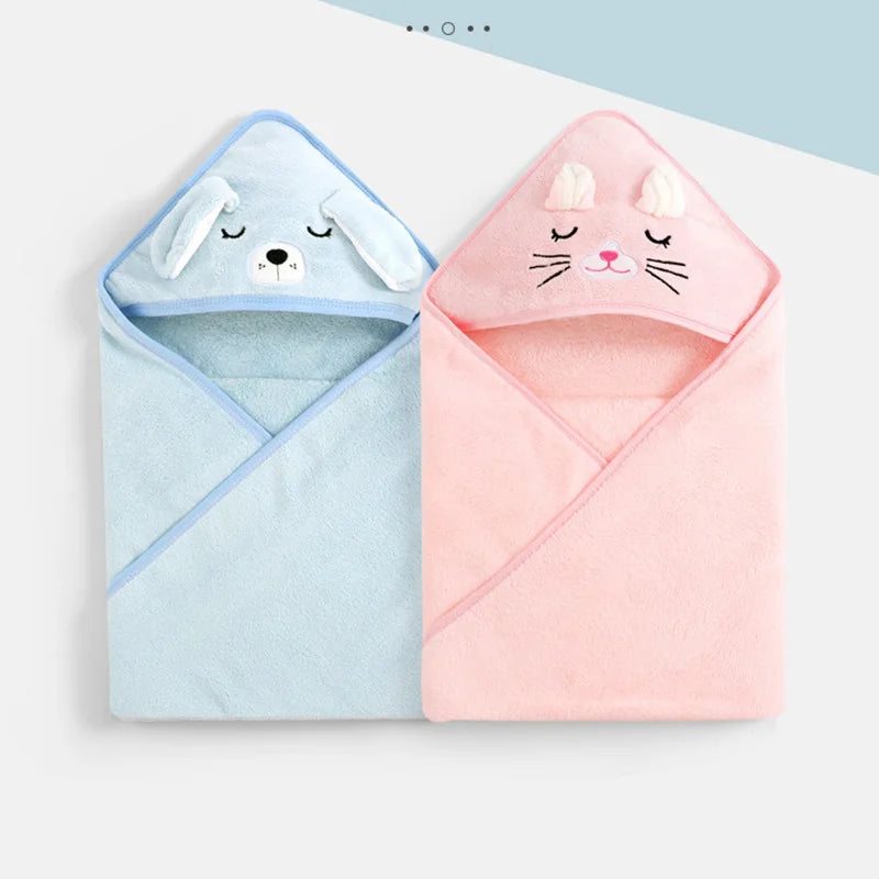 SnuggleSoft Hooded Animal Towel & Swaddle Wrap