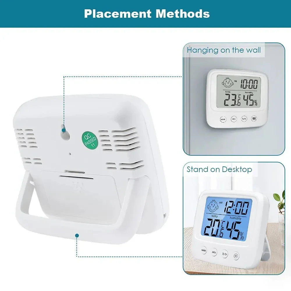 Digital Thermo-Hygrometer with Backlight for Baby Rooms