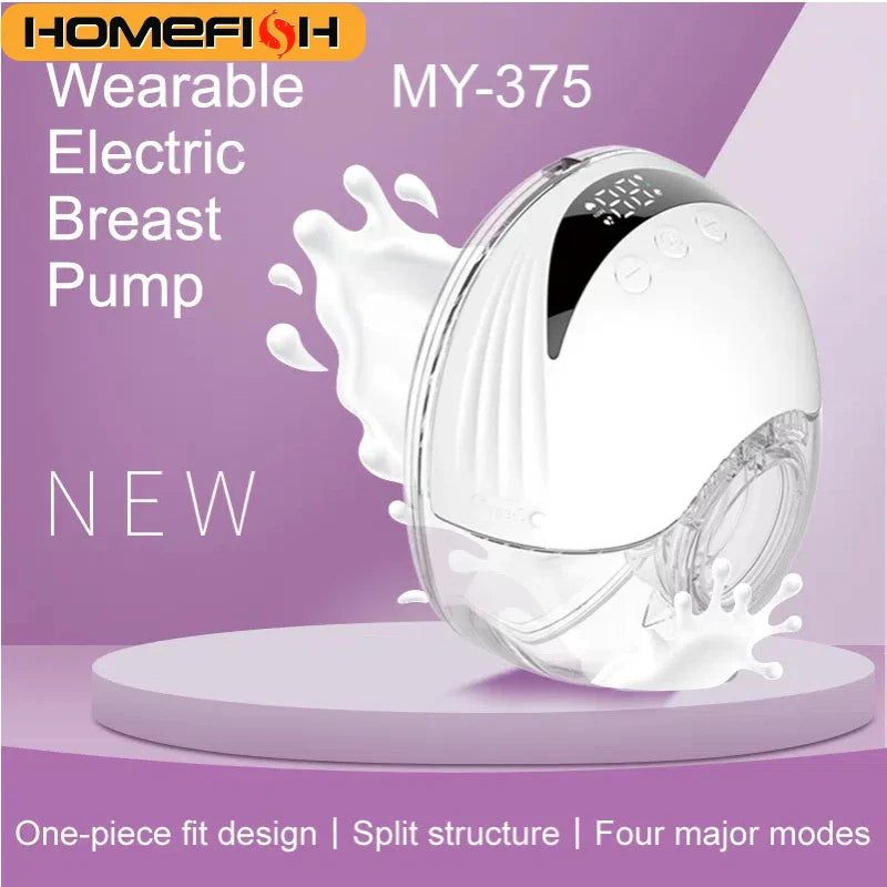 Wearable Electric Breast Pump with LED Display & 4 Modes