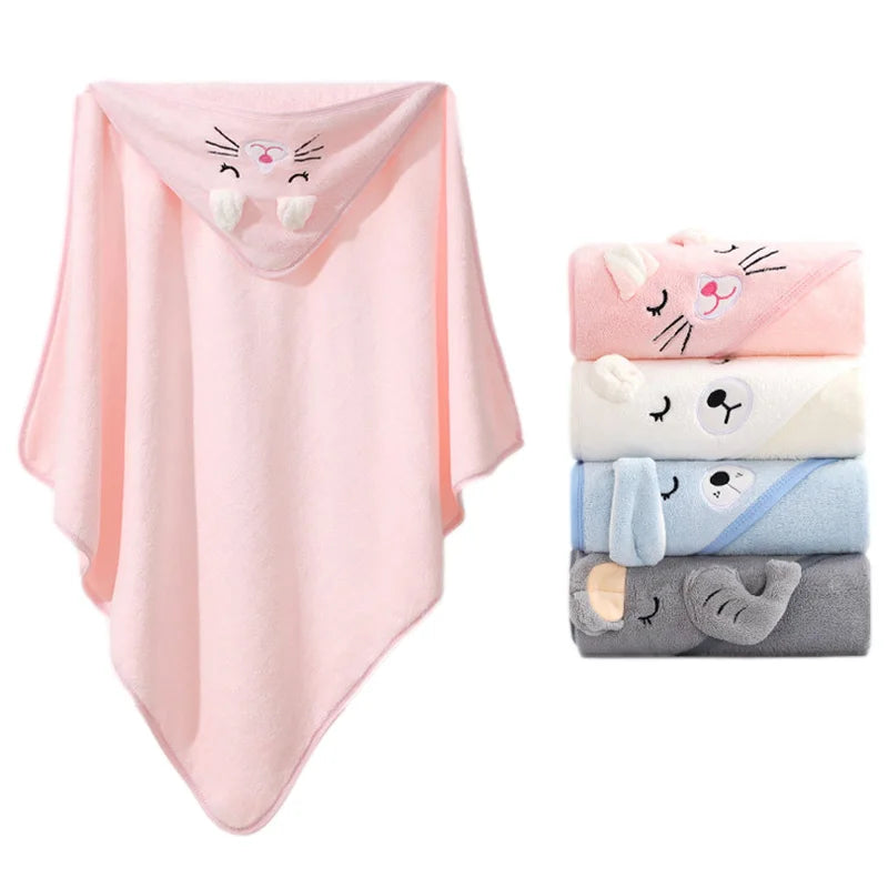SnuggleSoft Hooded Animal Towel & Swaddle Wrap