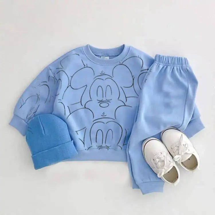 CuddlePop Cartoon Tracksuit Set – Baby & Toddler Loungewear
