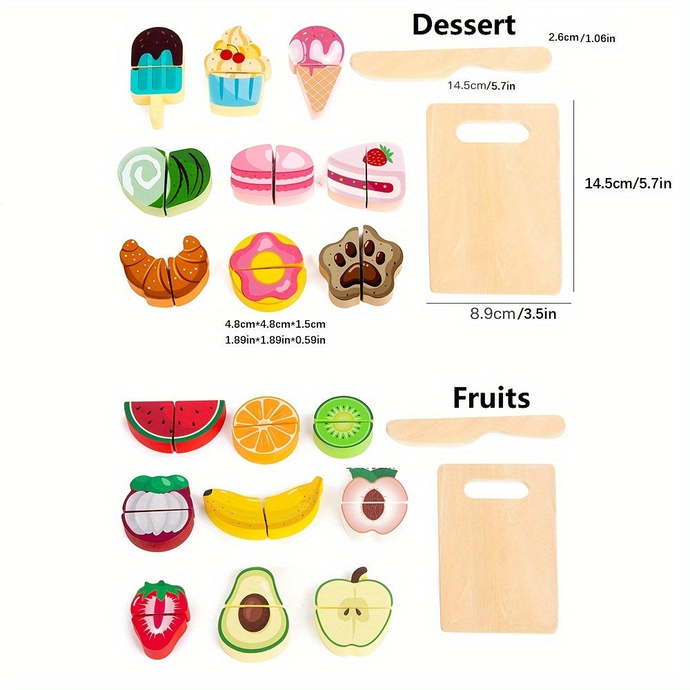 Slice & Learn Food Set – Montessori Pretend Play