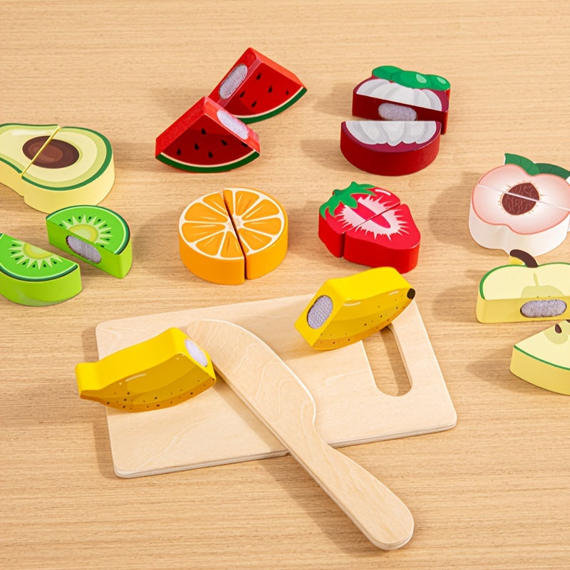 Slice & Learn Food Set – Montessori Pretend Play