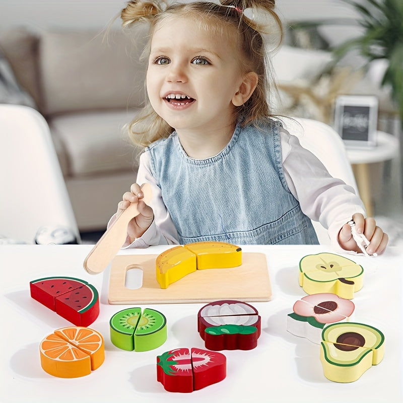 Slice & Learn Food Set – Montessori Pretend Play