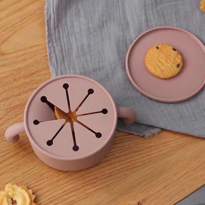 Dimpley GrabBowl™ – No-Spill Silicone Snack Cup with Lid