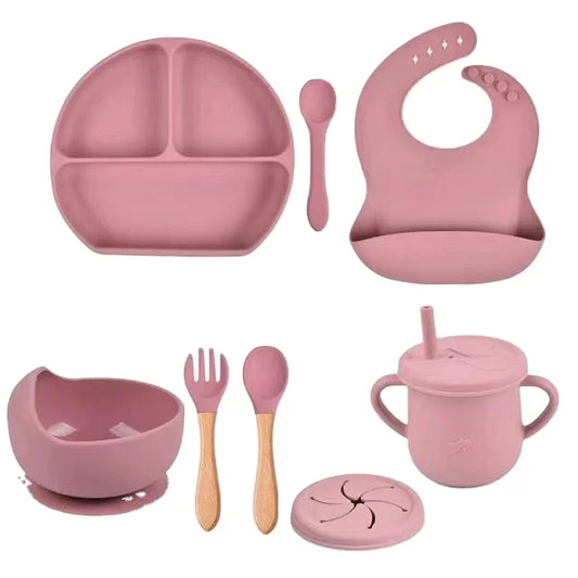 Silicone Suction Baby Feeding Set – 7-in-1 Tableware Kit