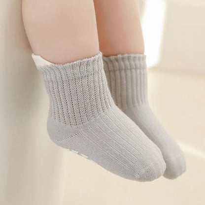 SnuggleSteps Cotton Grip Socks – 3-Pack for Babies & Toddlers