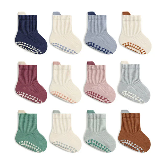 SnuggleSteps Cotton Grip Socks – 3-Pack for Babies & Toddlers