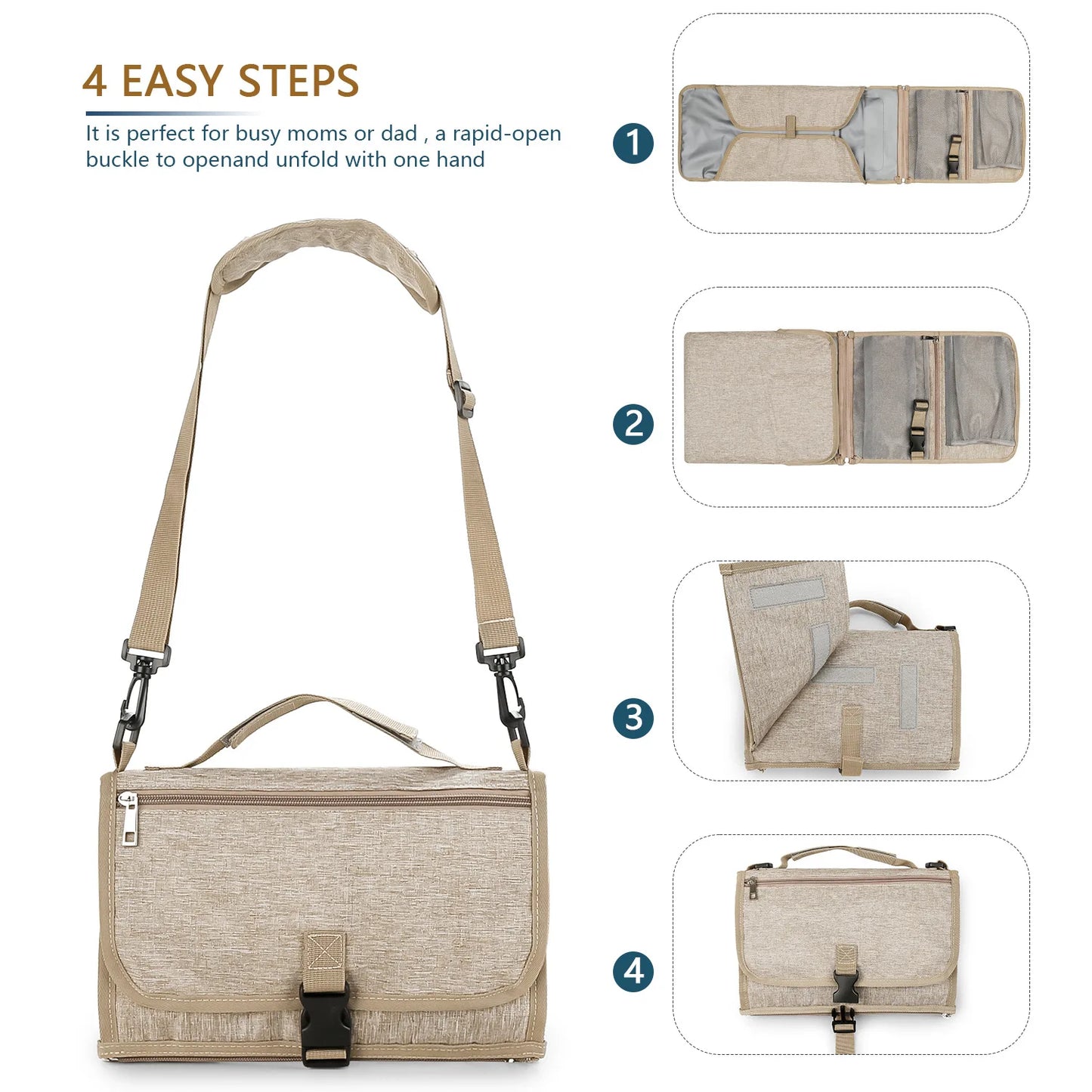 SwiftChange 3-in-1 Portable Diaper Changing Pad