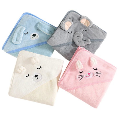 SnuggleSoft Hooded Animal Towel & Swaddle Wrap