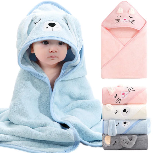 SnuggleSoft Hooded Animal Towel & Swaddle Wrap