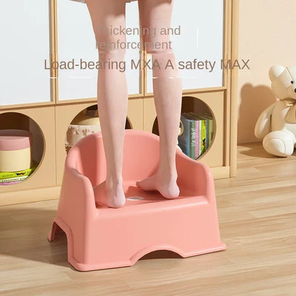 Children’s Plastic Stool with Backrest – Thickened Baby Chair