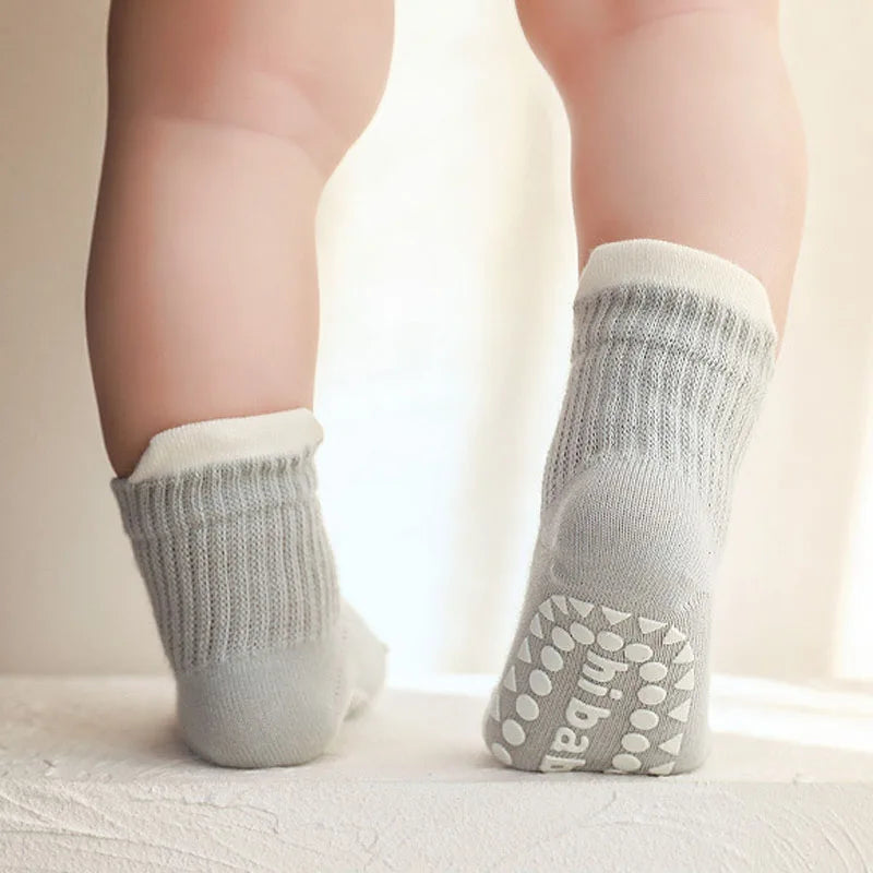 SnuggleSteps Cotton Grip Socks – 3-Pack for Babies & Toddlers